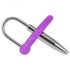 Plug uretrale in silicone con anello glande (viola-argento)