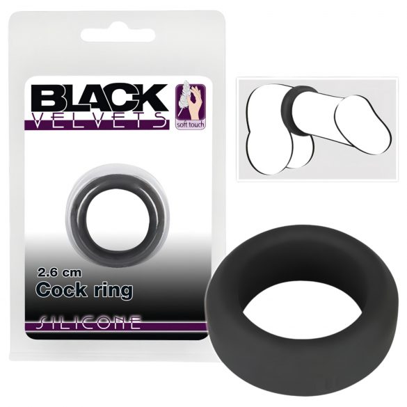 Black Velvet - Anello per pene spesso (2,6 cm) - nero