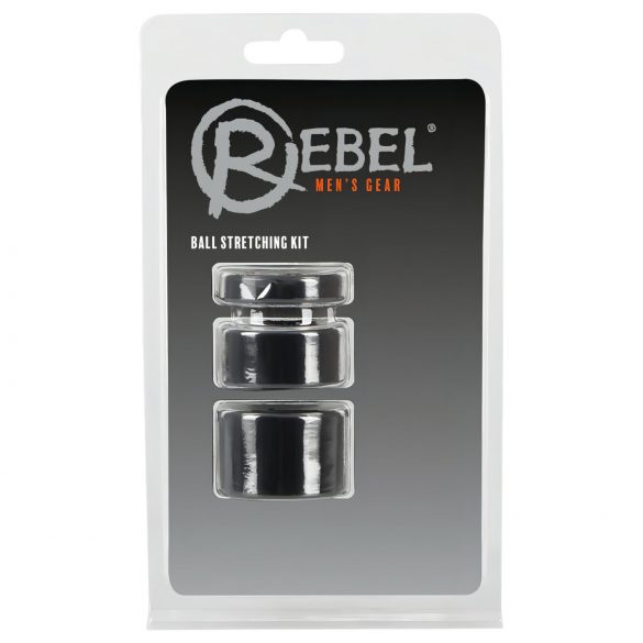 Rebel Ball - Set anello e distensore per pene e testicoli - (nero)