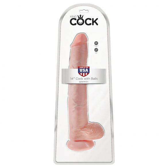 King Cock 14 grande dildo realistico con testicoli 35cm - naturale