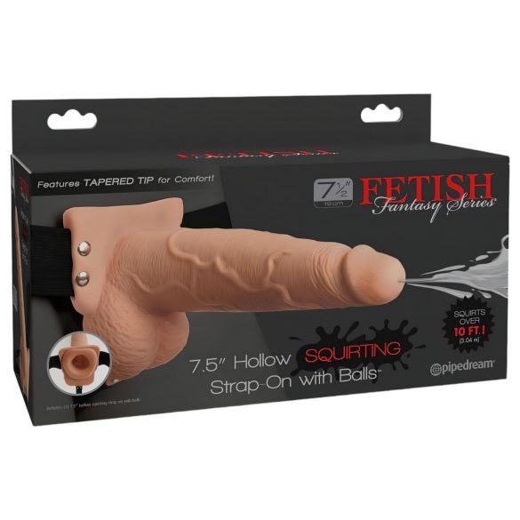 Fetish Strap-On 7.5" - Dildo spruzzante indossabile (naturale)