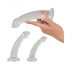 Set Cristallo Chiaro - Dildo Anale a Ghianda - 3 Pezzi (Trasparente)