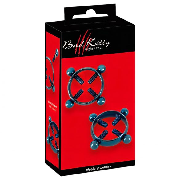 Bad Kitty - Gioielli per capezzoli twist (cerchio) - blu