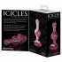 Icicles No. 75 - Plug anale in vetro rosa con cuore