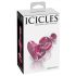 Icicles No. 75 - Plug anale in vetro rosa con cuore