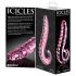 Icicles No. 24 - Dildo in vetro rosa con lingua scanalata