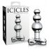 Icicles No. 47 - plug anale in vetro con tripla perla (trasparente)