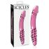 Icicles No. 57 - Dildo doppio in vetro con design rosa elegante