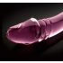 Icicles No. 57 - Dildo doppio in vetro con design rosa elegante