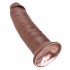 King Cock 10 - grande dildo ventosa 25cm - marrone