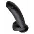 King Cock 9 - Dildo nero con ventosa e testicoli (23 cm)