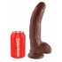 King Cock 9 - Dildo ventosa marrone con testicoli (23 cm)