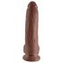 King Cock 9 - Dildo ventosa marrone con testicoli (23 cm)