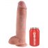 King Cock 11 - Dildo con base a ventosa e testicoli (28 cm) - naturale