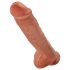 King Cock 11 - dildo con base a ventosa, testicoli, 28cm - colore scuro naturale