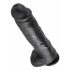 King Cock 11 - Dildo nero con testicoli e ventosa (28cm)