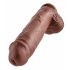 King Cock 11" - Grande dildo ventosa con testicoli (28 cm) - Marrone