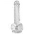 King Cock Clear 6 - dildo piccolo con testicoli e base a ventosa (15 cm)