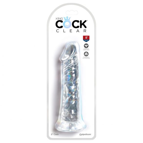 King Cock Clear 8 - Dildo grande con base a ventosa (20 cm)