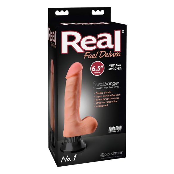 Real Feel Deluxe No.1 - Vibratore realistico con testicoli (naturale)