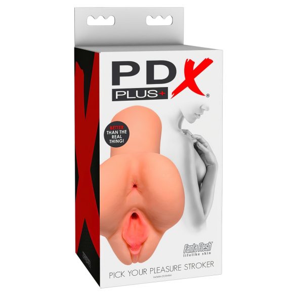 PDX Pick Your Pleasure Stroker - 2in1 masturbatore realistico (naturale)