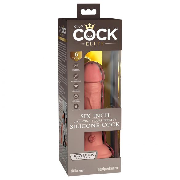 King Cock Elite 6 - Dildo realistico con base ventosa (15cm) - Naturale