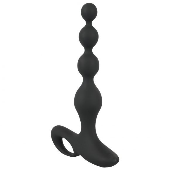 Black Velvet - Vibratore anale nero con perle