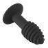 Black Velvet Twist - vibratore anale in silicone ricaricabile (nero)