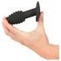 Black Velvet Twist - vibratore anale in silicone ricaricabile (nero)