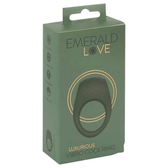 Emerald Love - Anello vibrante resistente all’acqua, ricaricabile (verde)