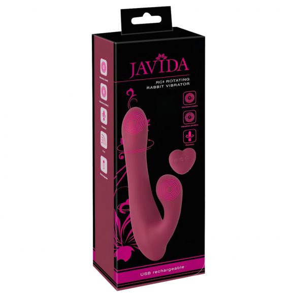 Javida - Vibratore Rotante Rosso con Telecomando e Stimolatore Rabboccio