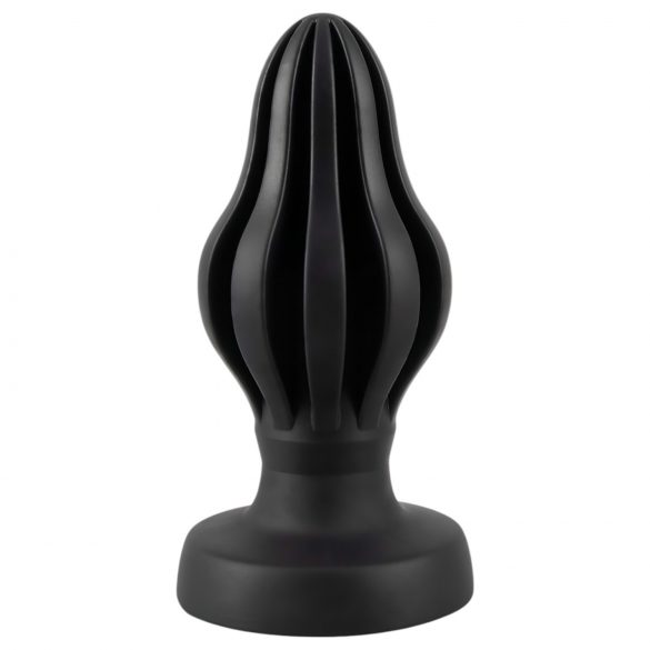 ANOS - dildo anale morbido e rigato - 5cm (nero)