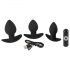 Black Velvet - Set anale vibratore ricaricabile 3 pezzi (nero)