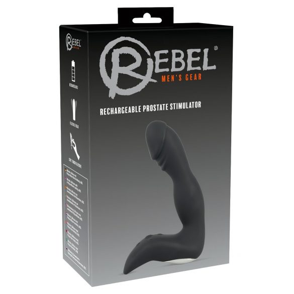 Rebel - Vibratore prostatica con pene ricaricabile (nero)