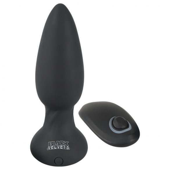 Black Velvet - Vibratore anale nero con perline rotanti