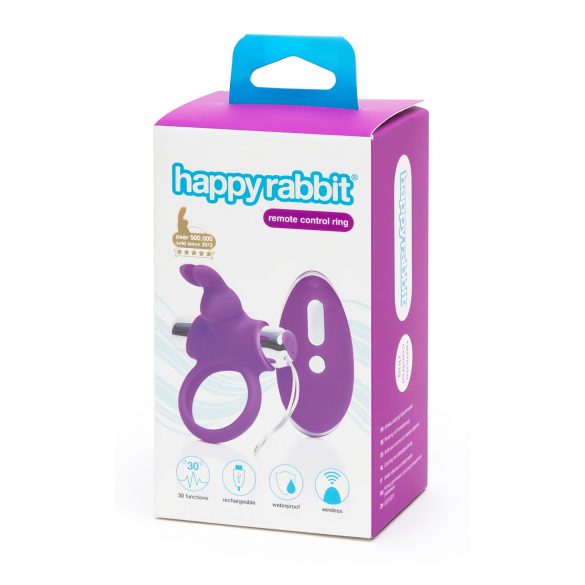 Happyrabbit - anello penieno ricaricabile con telecomando (viola-argento)