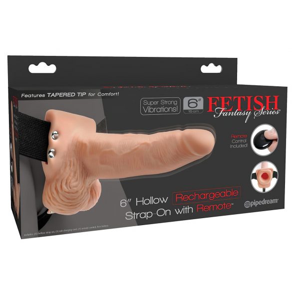 Fetish Strap-On 6 - Vibratore cavo radiocomandato da indossare (naturale)