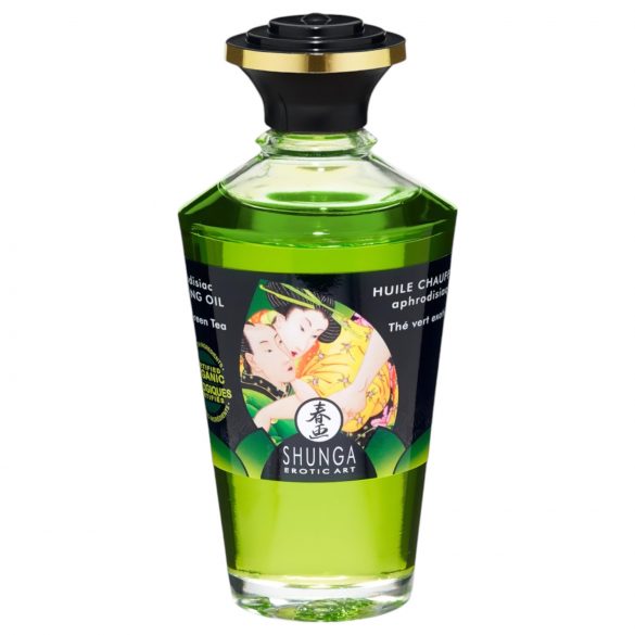 Shunga - Olio massaggio riscaldante al tè verde (100ml)