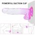 Sunfo - Dildo realistico con base a ventosa 22cm (trasparente-viola)