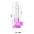 Sunfo - Dildo realistico con base a ventosa 22cm (trasparente-viola)