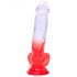 Sunfo - Dildo con ventosa e testicoli - 21cm (trasparente-rosso)