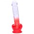 Sunfo - Dildo con ventosa e testicoli - 21cm (trasparente-rosso)