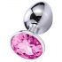 Sunfo - Plug anale in metallo con gemma (argento-rosa)