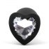 Sunfo - Plug anale in silicone con gemma a forma di cuore (nero-bianco)