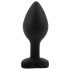 Sunfo - Plug anale in silicone con gemma a forma di cuore (nero-bianco)