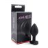 Sunfo - Plug anale in silicone con gemma a forma di cuore (nero-bianco)