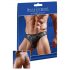 Slip uomo lucido con inserto trasparente (nero)