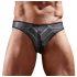 Slip uomo lucido con inserto trasparente (nero)