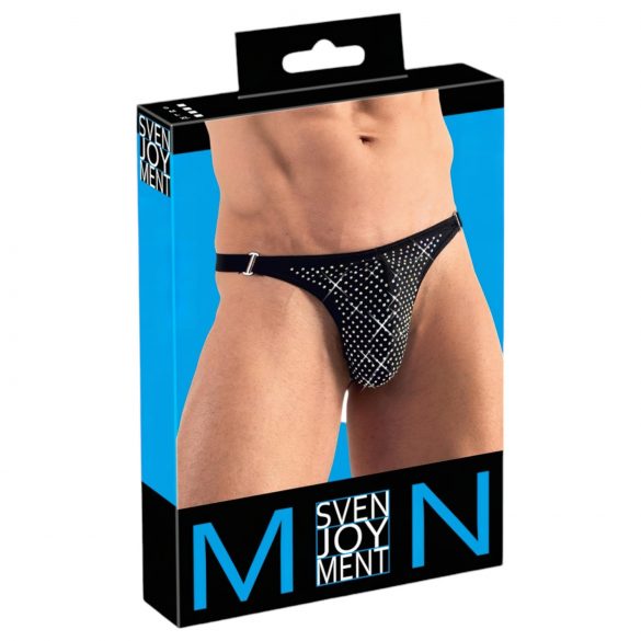 Svenjoyment - perizoma uomo nero con strass