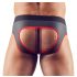 Svenjoyment - Slip jock aperto (nero-rosso)